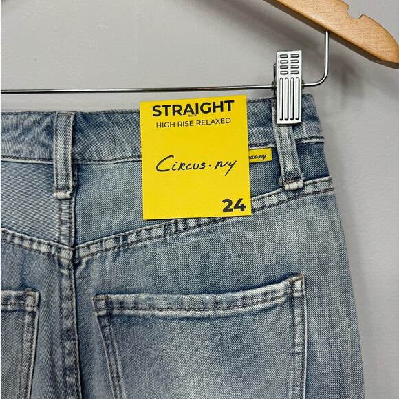 CIRCUS NY Embellished Relaxed Straight Leg Jeans in Lucky Charm Size 24 - Picture 6 of 11